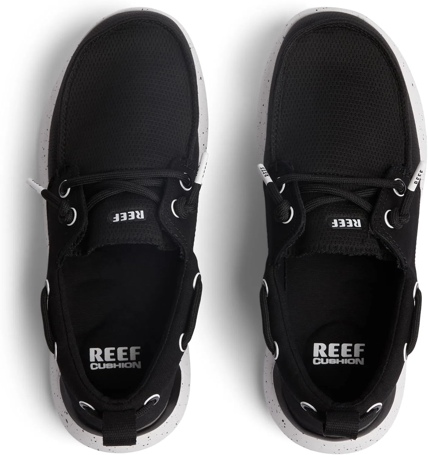 Мужские лодочные туфли Reef Swellsole Pier, Black Mesh Fabric — фото 2