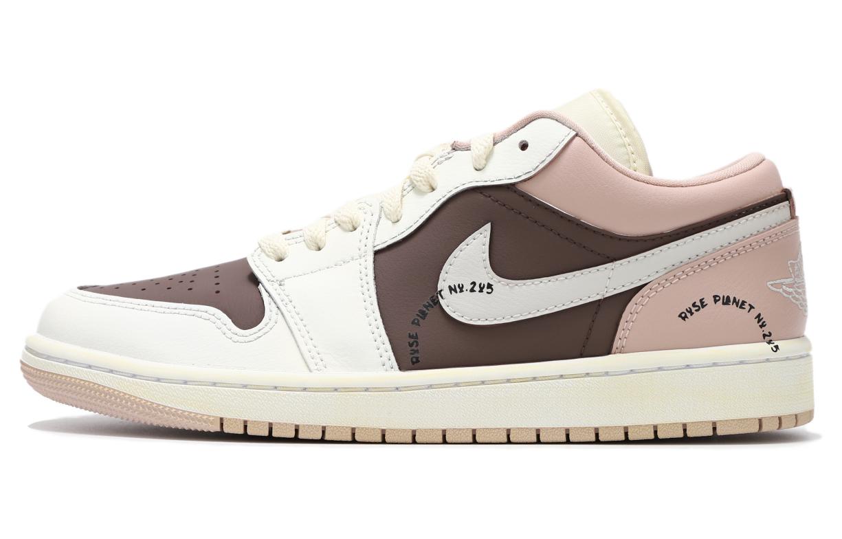 

Кроссовки Air Jordan 1 Vintage Basketball Shoes Unisex Low-top White Brown Pink, белый