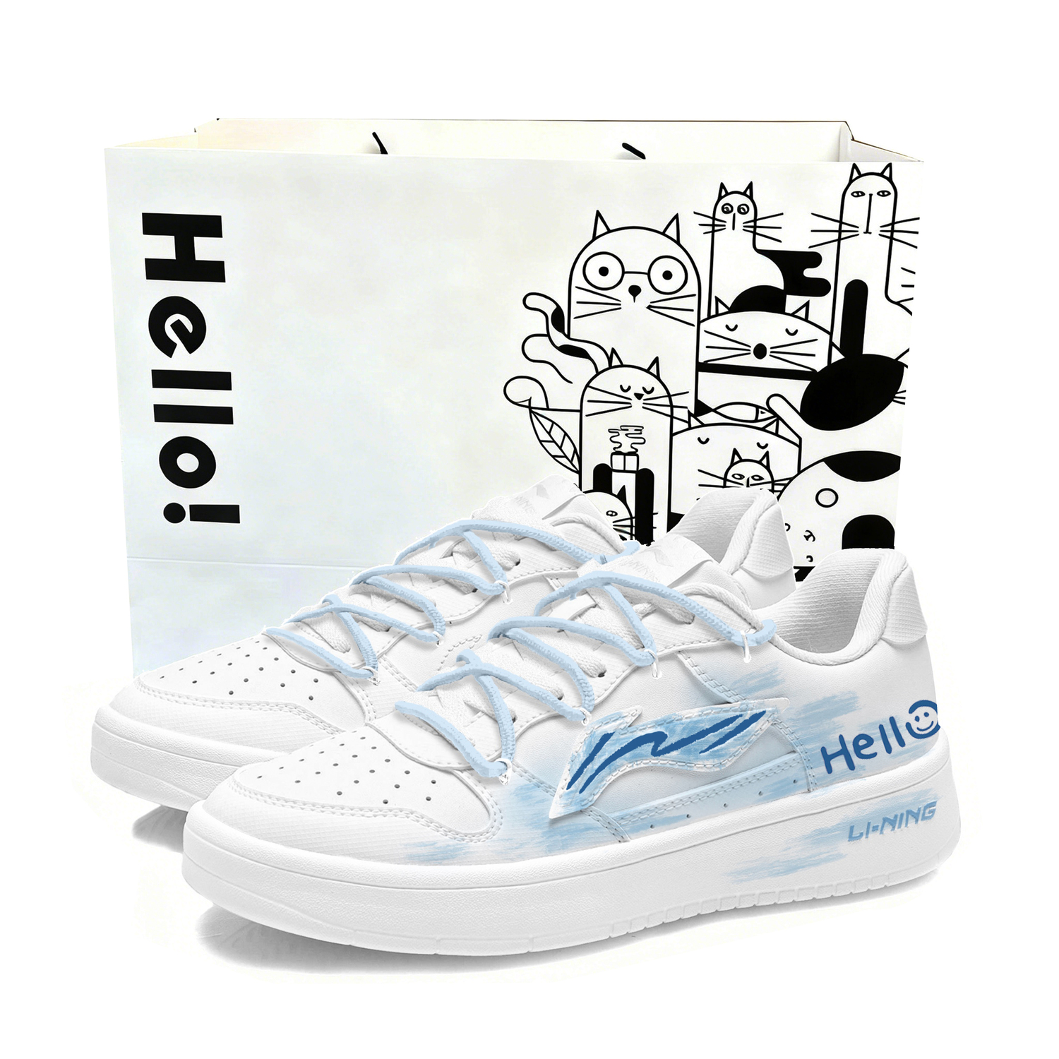 

Кроссовки Low top Skateboard для мужчин с амортизацией, устойчивые к истиранию и скольжению для понтонных лодок LINING, синий белый