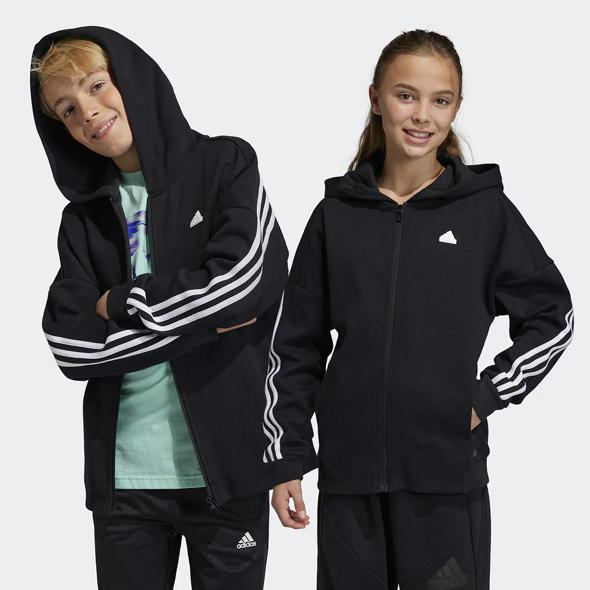 

Детская куртка Future Icons 3 полоски Adidas, черный/белый