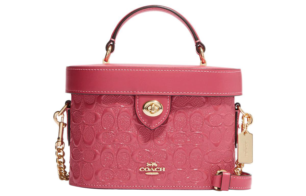 

Сумка-коробка Kay из кожи, женская сумка через плечо, кросс-боди Coach розового цвета