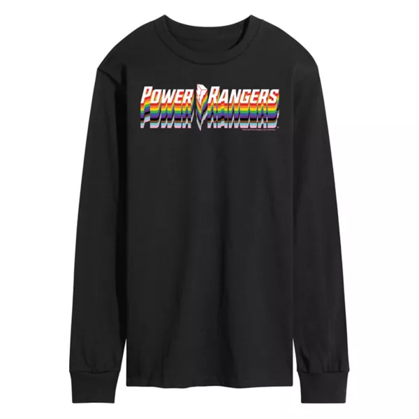 

Мужская футболка с длинным рукавом и графическим логотипом Power Rangers Pride Licensed Character, черный