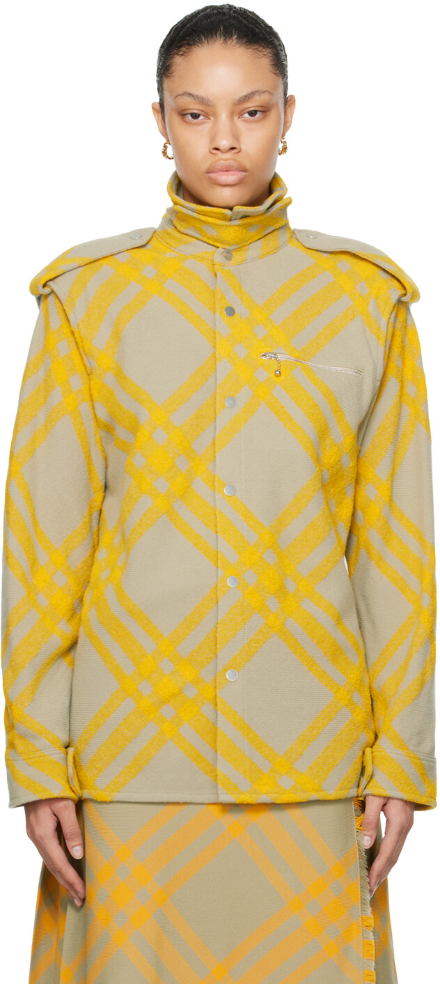 

Желто-серая рубашка в клетку Burberry