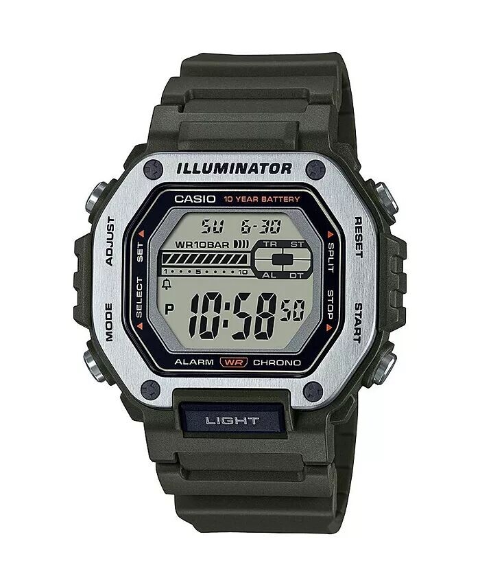 

Мужские цифровые часы из зеленой смолы, 47,2 мм, MWD110H-3AV Casio