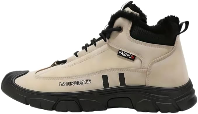 

Мужские зимние сапоги для ветра и снега с утеплением и шнуровкой Minlaidian, бежевый