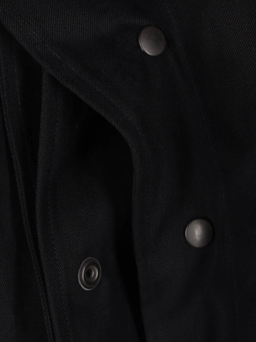 Пальто с кожаным воротником Yohji Yamamoto, черный — фото 4