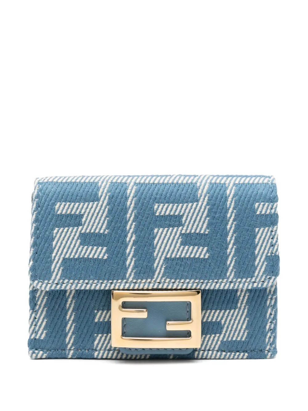 

Жаккардовый кошелек размера микро FENDI, синий