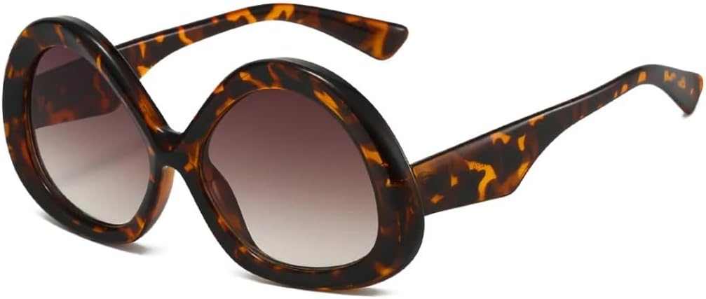 

Роскошные женские солнцезащитные очки с леопардовым градиентом, овальной формы, в стиле ретро, ​​панк, хип-хоп, мужские, с защитой от УФ-излучения UV400 UATXTAU, Leopard Brown