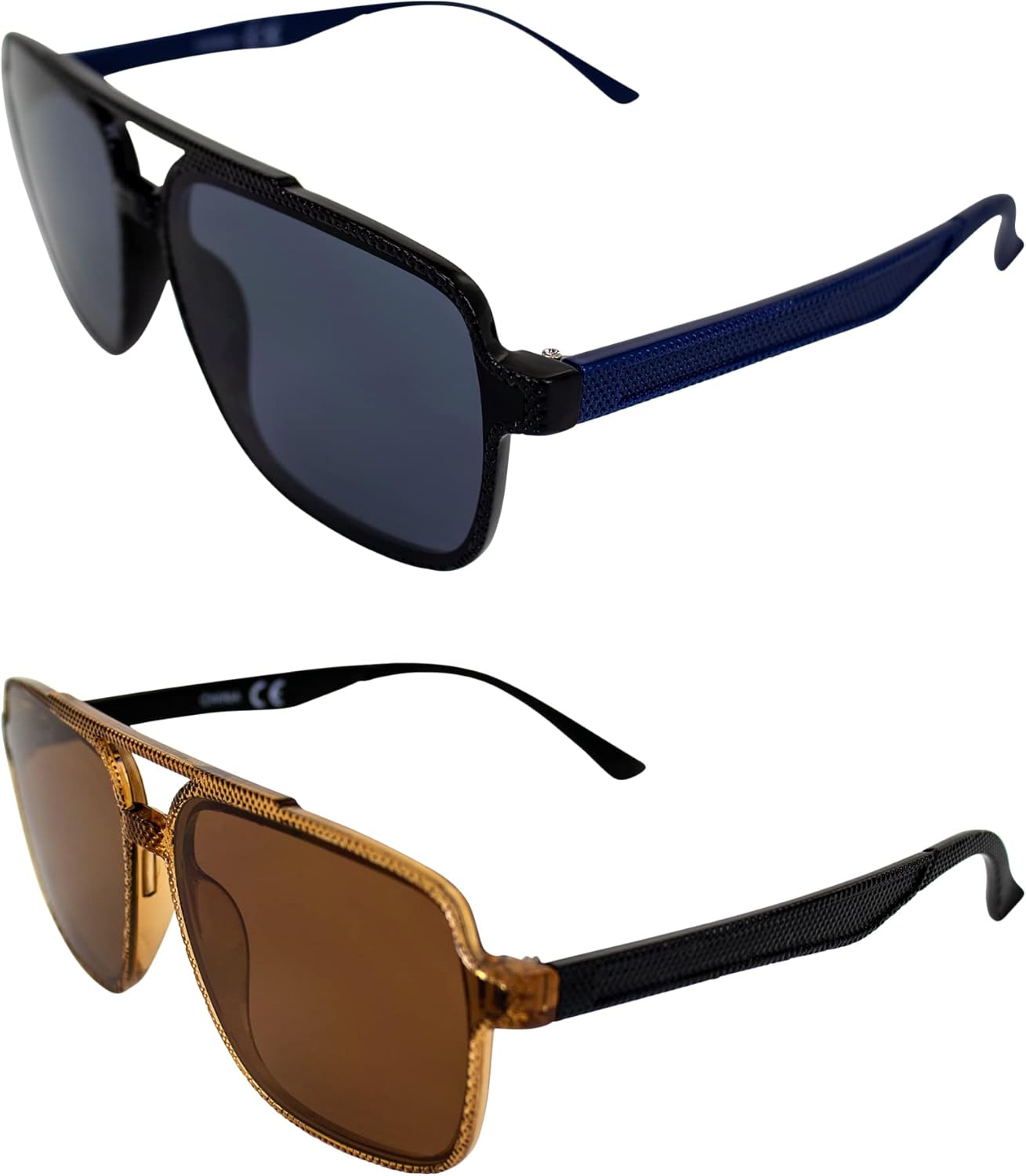

Солнцезащитные очки AlterImage Luxe Fashion Retro для мужчин и женщин, 2 пары, винтажный стиль, черная и коричневая оправа, линзы дымчато-коричневого цвета, Black-smoke/Brown-brown