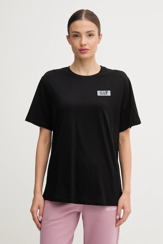 

Хлопковая футболка Ea7 Emporio Armani, черный