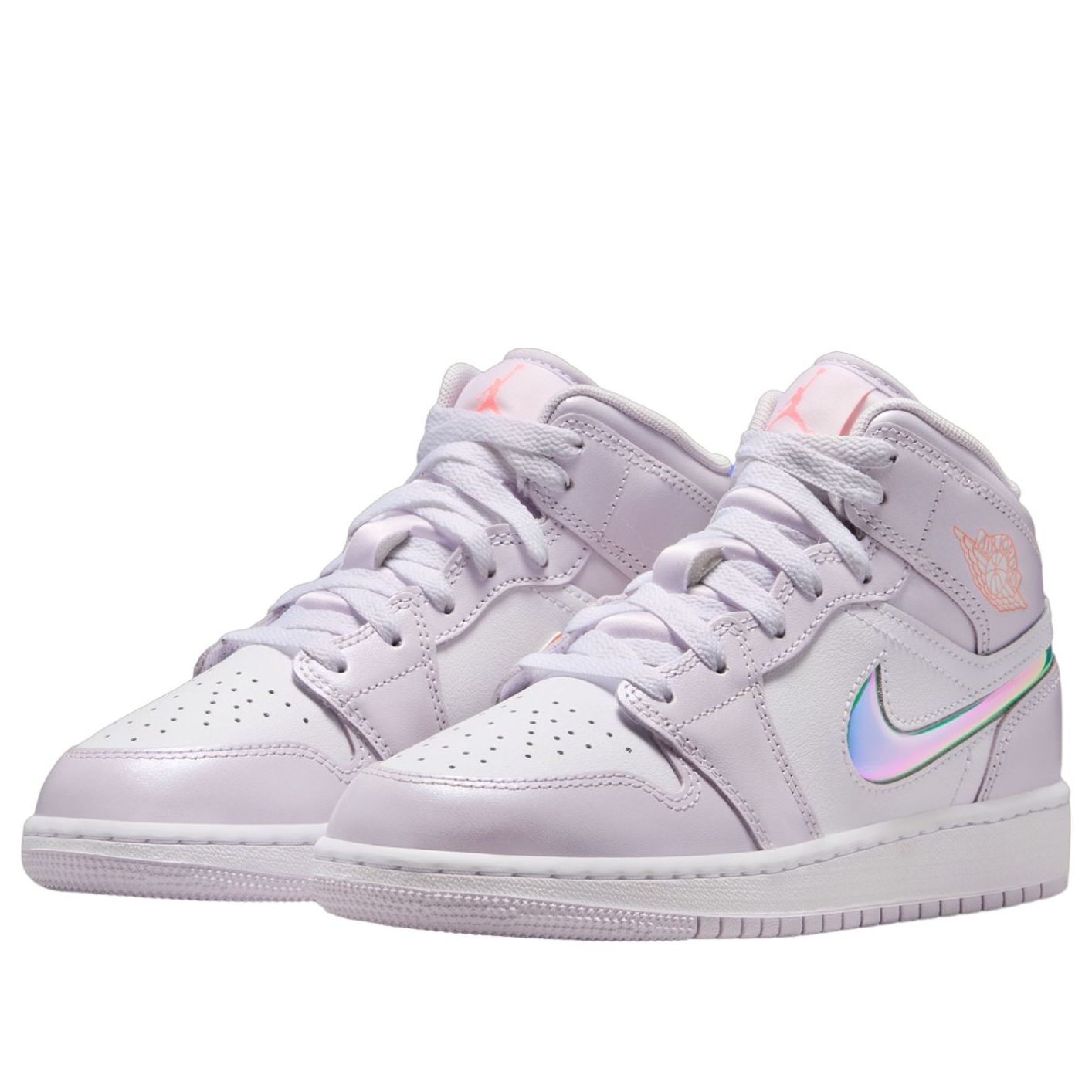 Кроссовки (GS) Air Jordan 1 Mid 'Barely Grape White' — фото 3