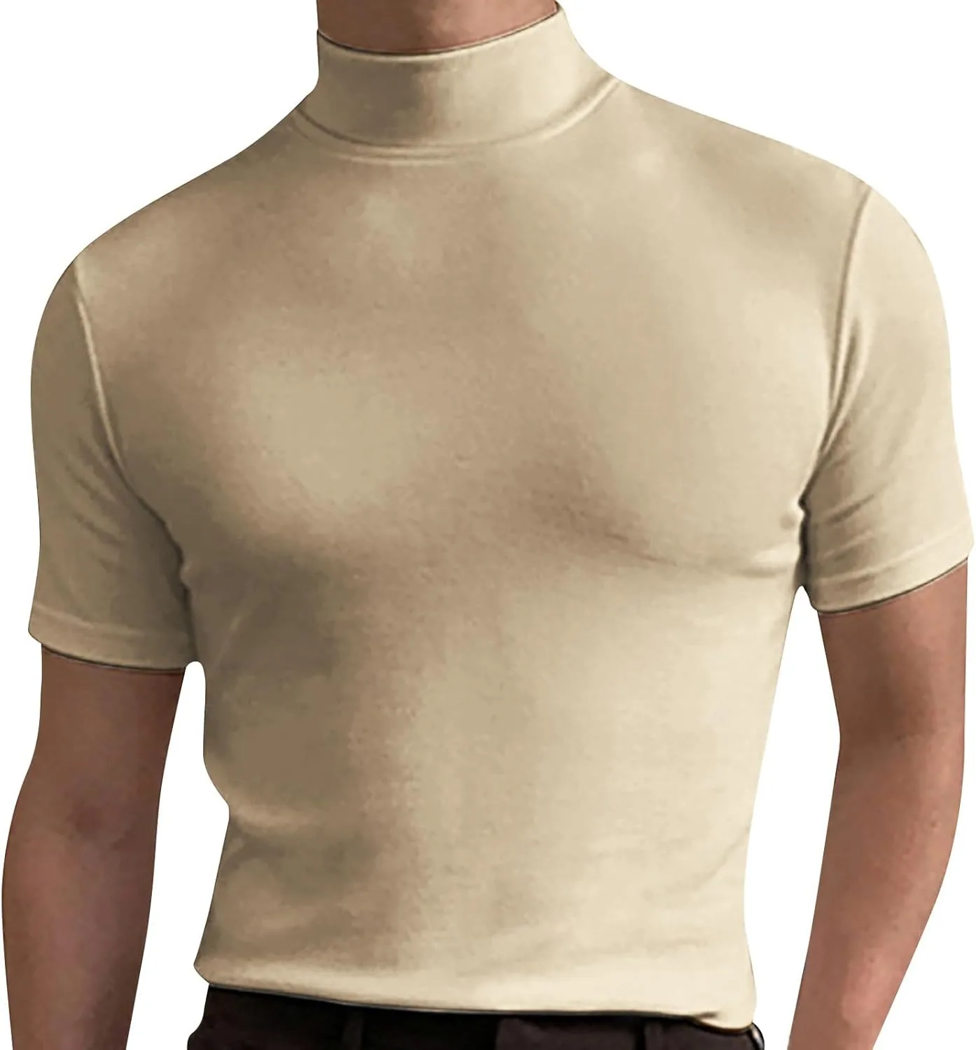 

Мужская футболка с коротким рукавом и воротником-стойкой Slim Fit LCMTWX