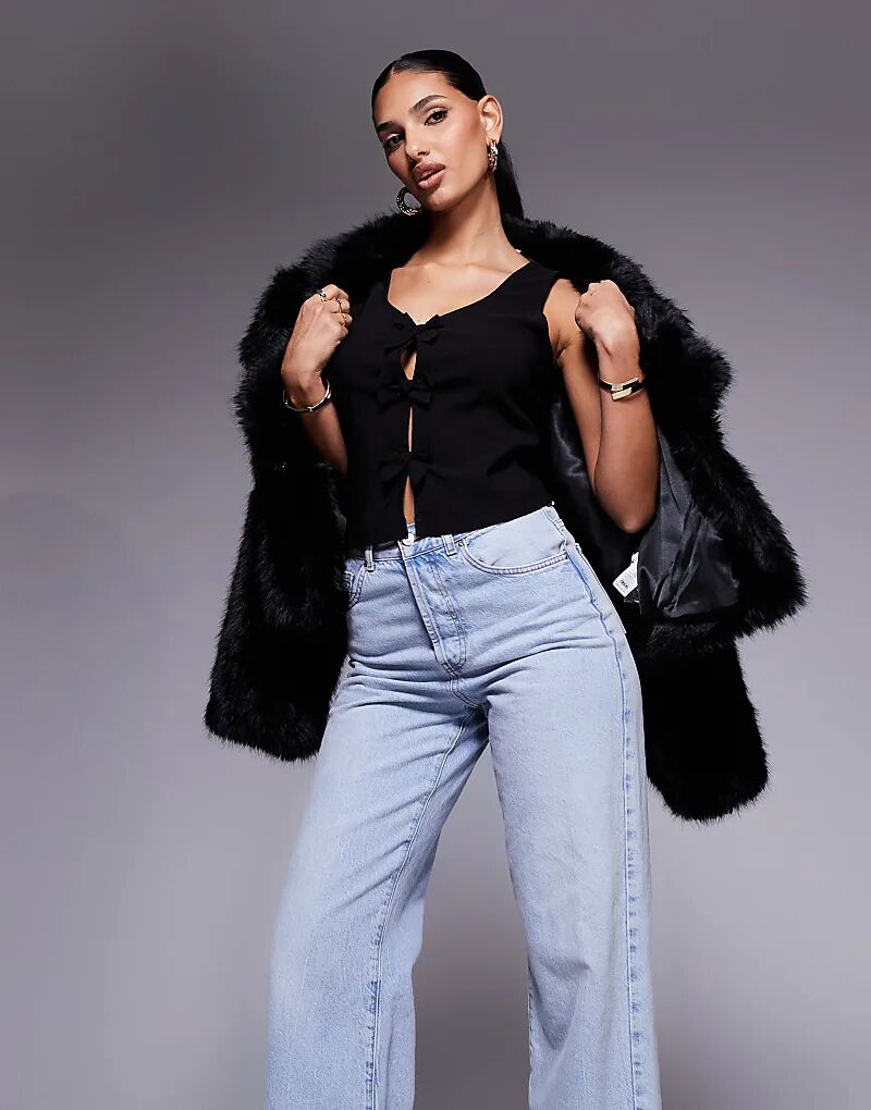 

Топ-комбинезон с мини-бантом bengaline черного цвета ASOS DESIGN