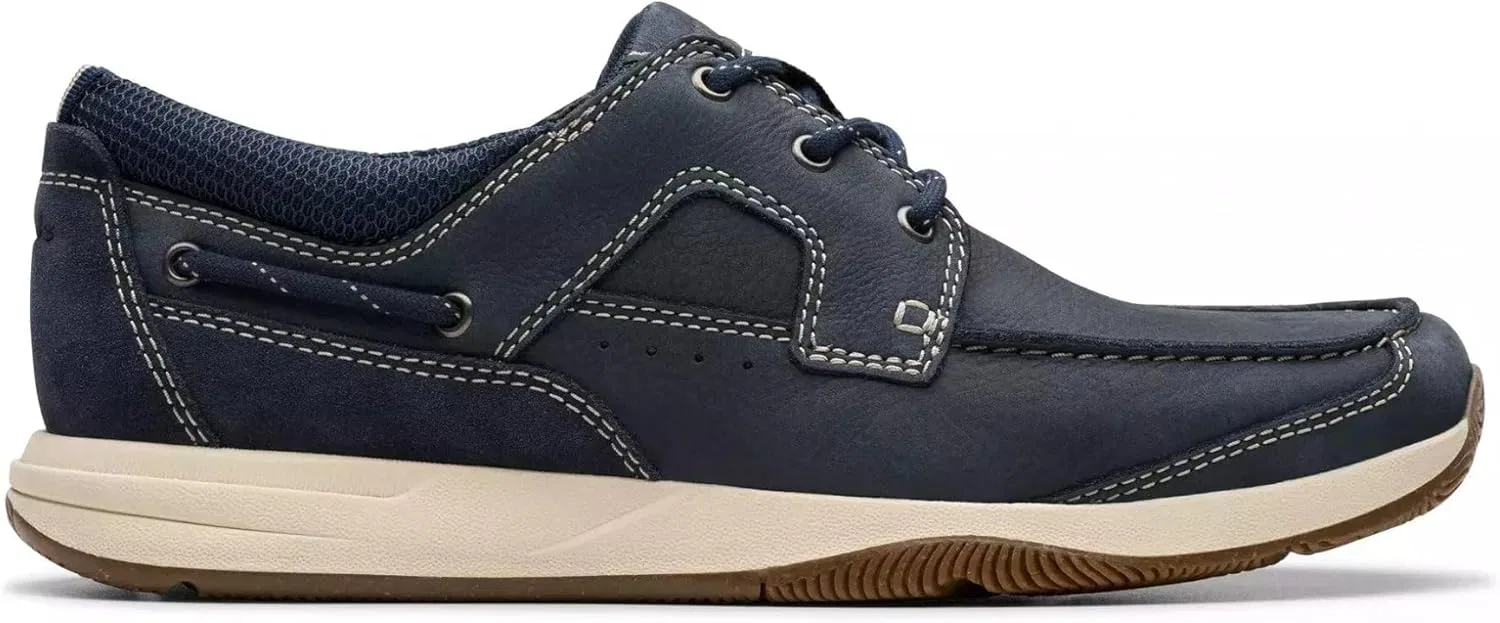 Мужские туфли Clarks Sailview Lace на шнуровке - очень широкая колодка, Blue