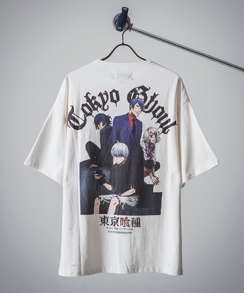 

Футболка с принтом на спине, коллаборация Tokyo Ghoul и PN UNDERGROUND Revo., белая