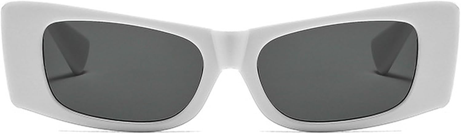 

Женские солнцезащитные очки в стиле панк Y2K, маленькие прямоугольные, винтажные, для активного отдыха, «кошачий глаз», для путешествий, защита от УФ-излучения UV400 mincl, White Black