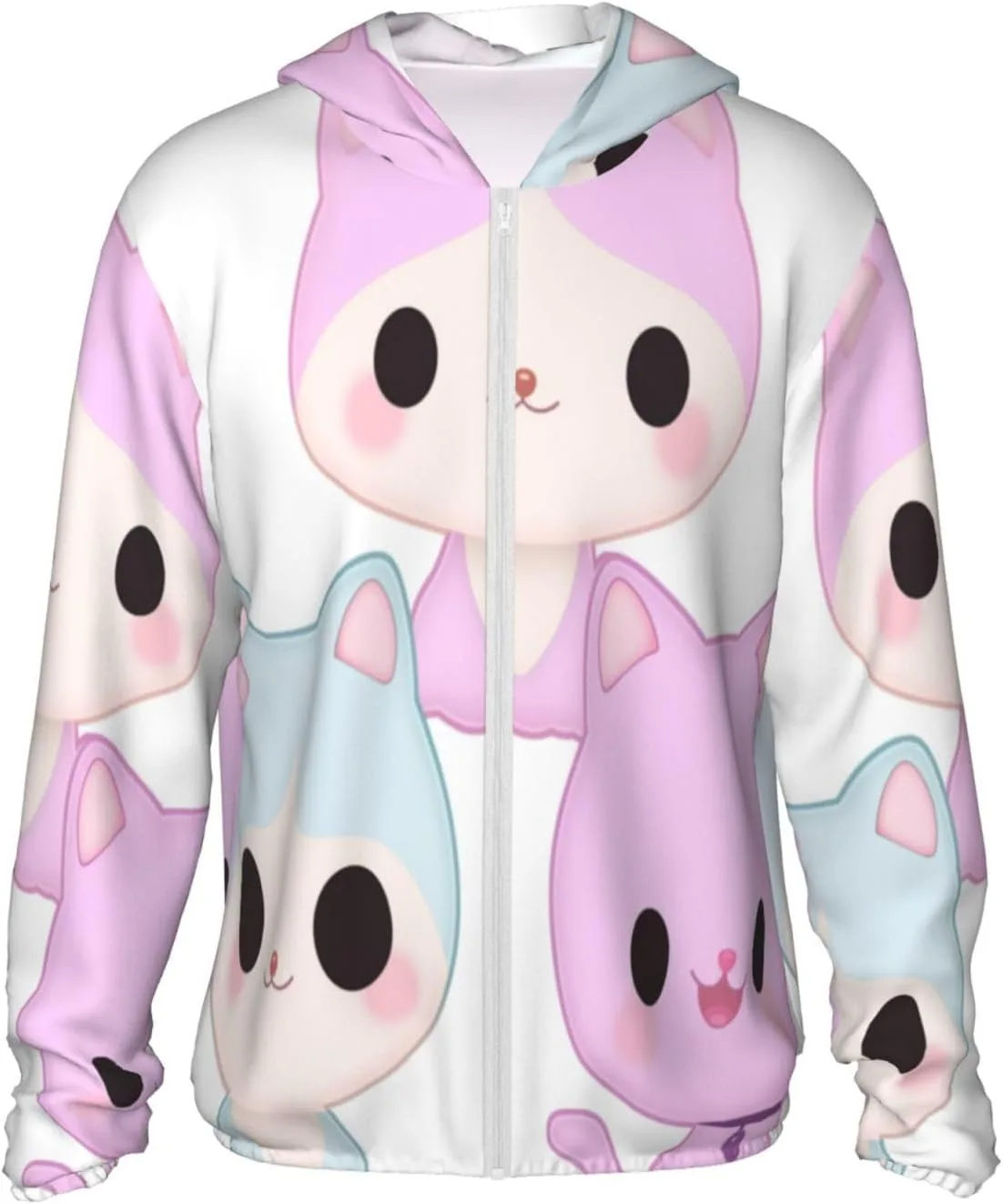 

Аниме коты худи с защитой от солнца для мужчин и женщин — легкая куртка на молнии с длинным рукавом HMBGFW