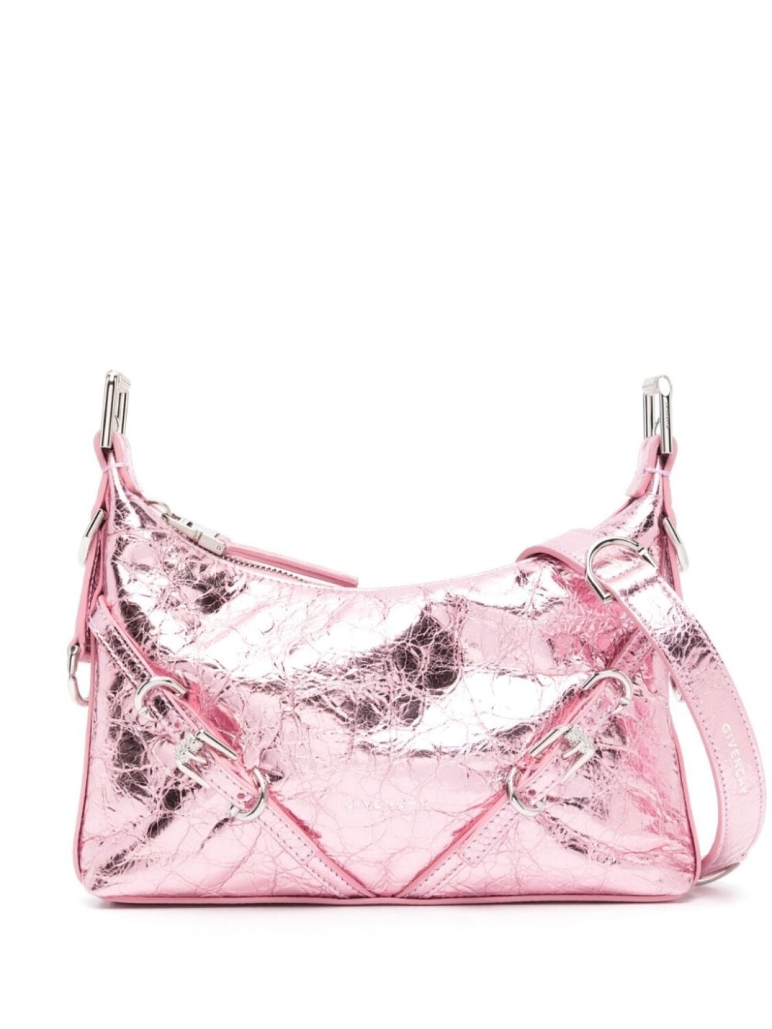 

Сумка Givenchy Voyou с эффектом металлик, розовый