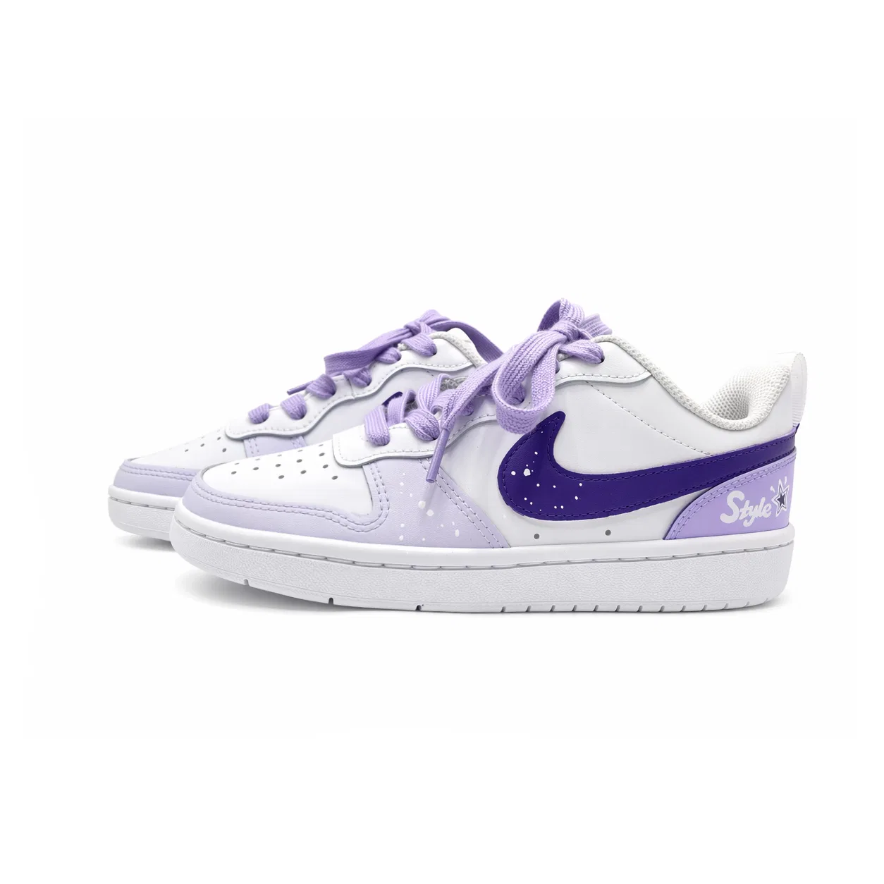 Кроссовки для скейтбординга Nike Court Borough Taro Star Ice Leather Purple Blue — фото 4