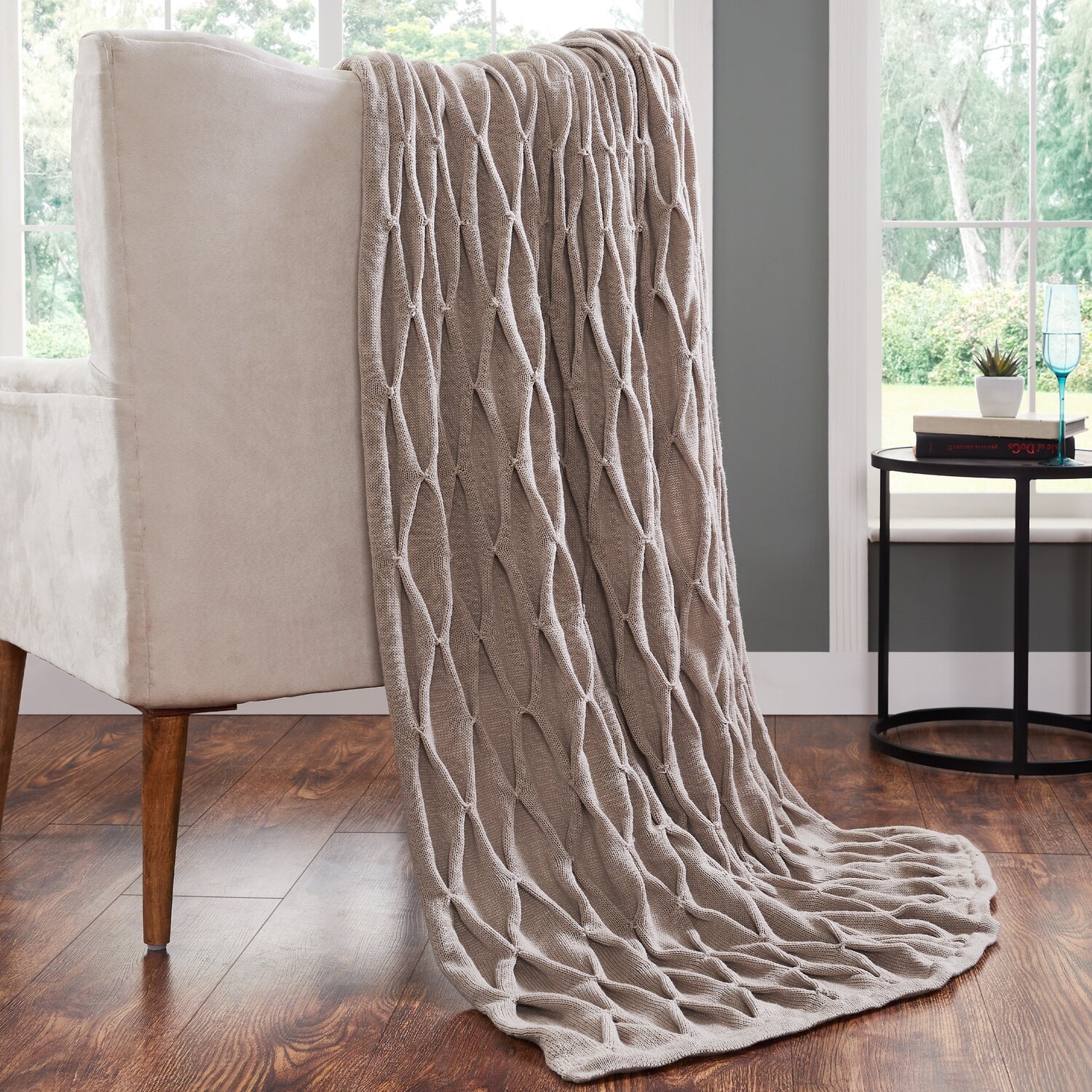 

Плед Modern Threads Samira из акрила с украшением, цвет Khaki