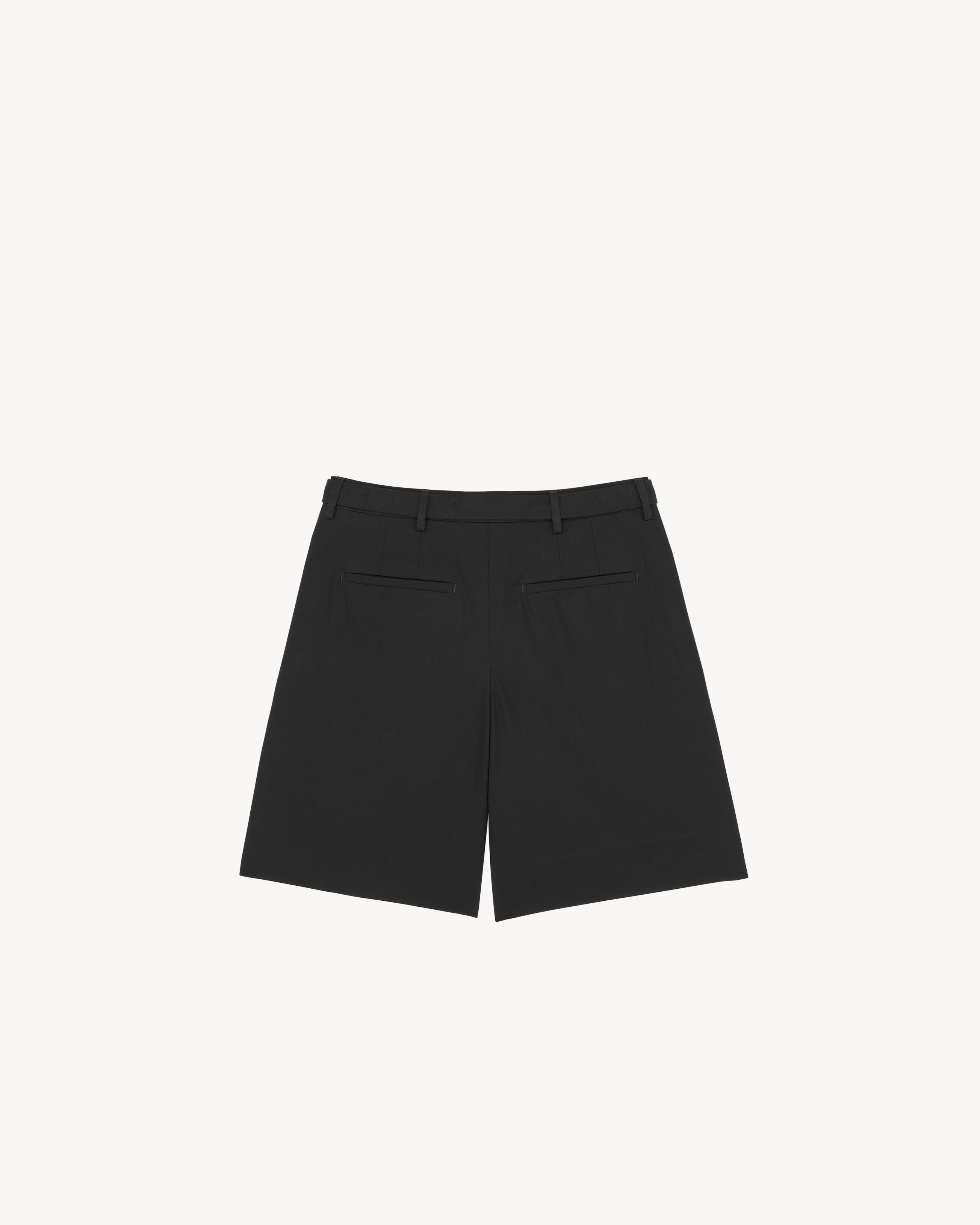 Шорты с поясом из хлопкового поплина SAINT LAURENT, черный — фото 2