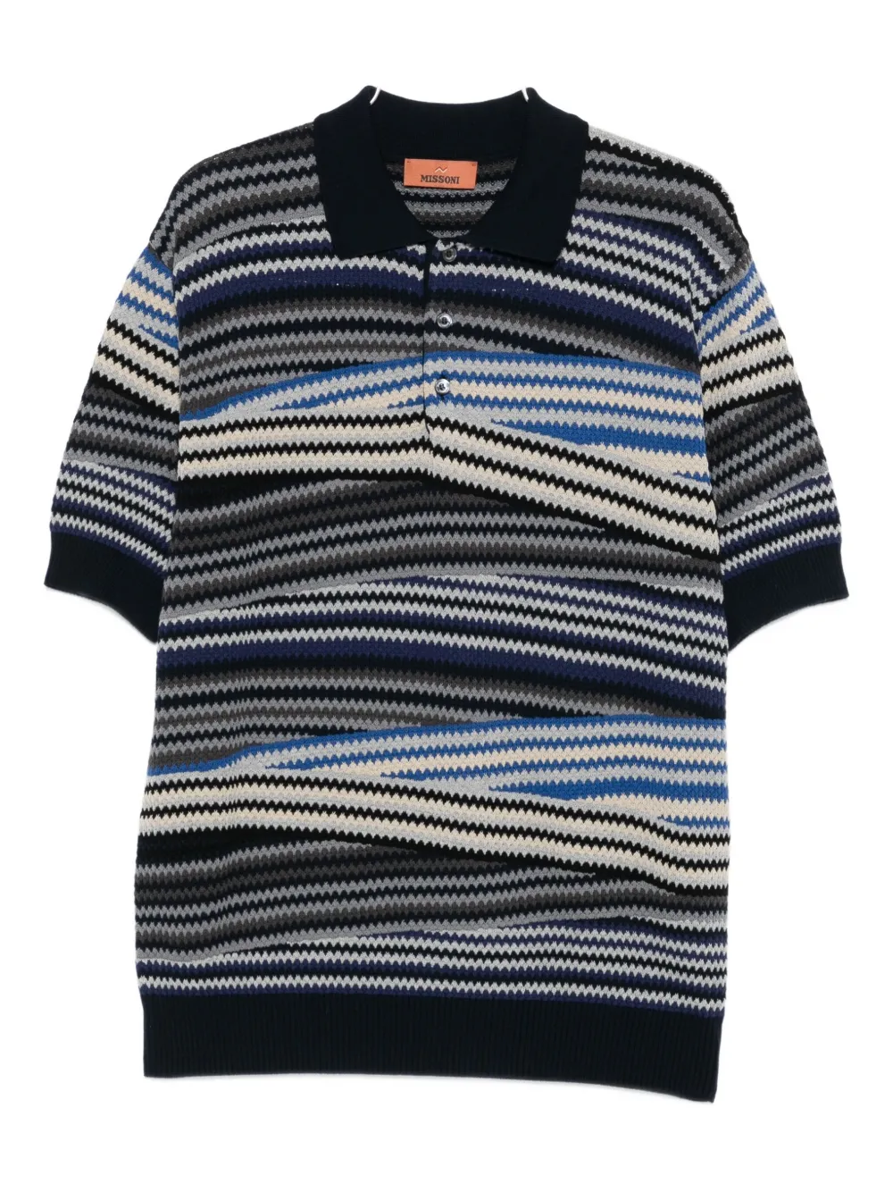 

Полосатая рубашка поло с узором зигзаг Missoni, черный