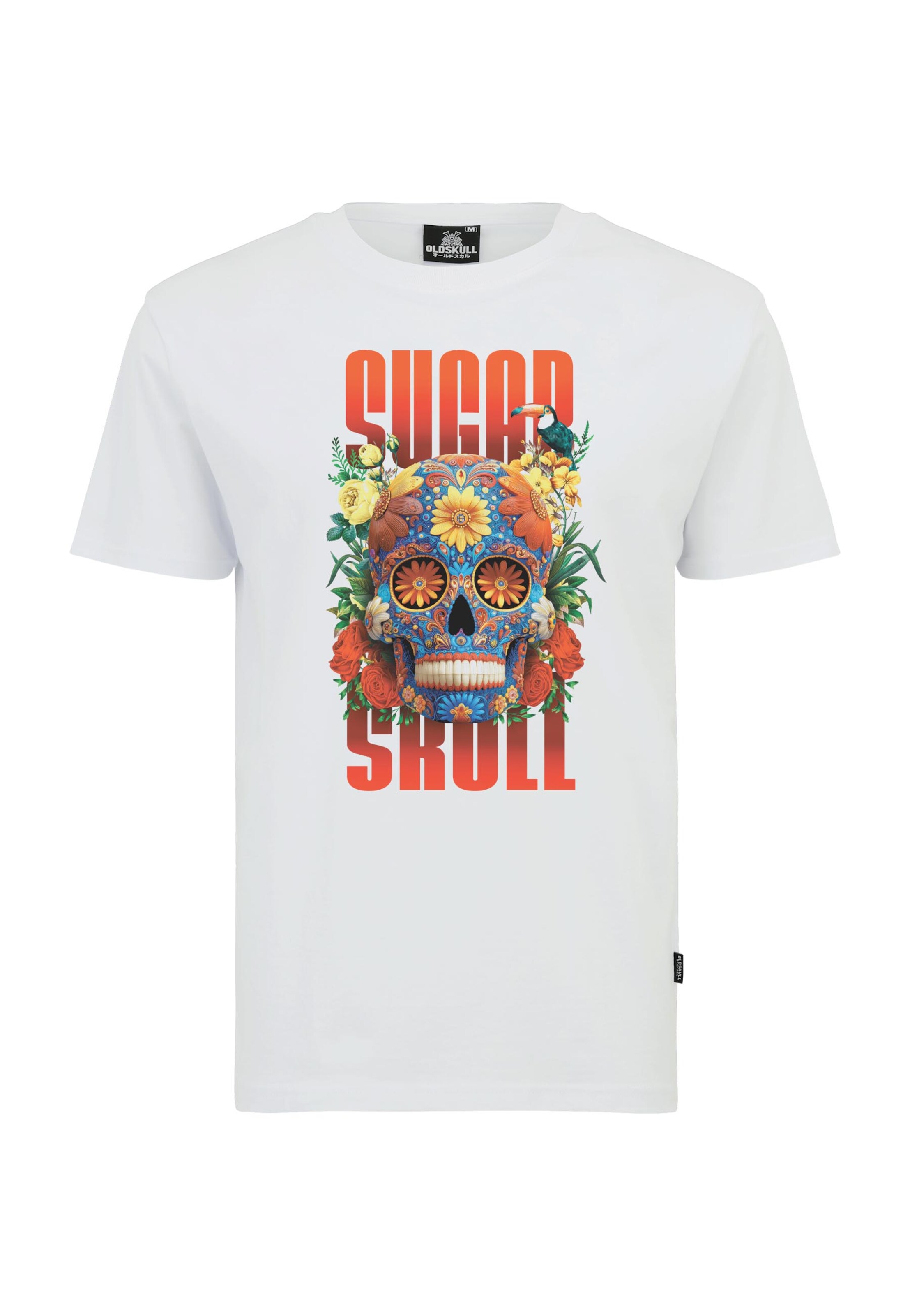 

Oldskull Футболка 'Xtreme Sugar Skull Graphic' в белом цвете