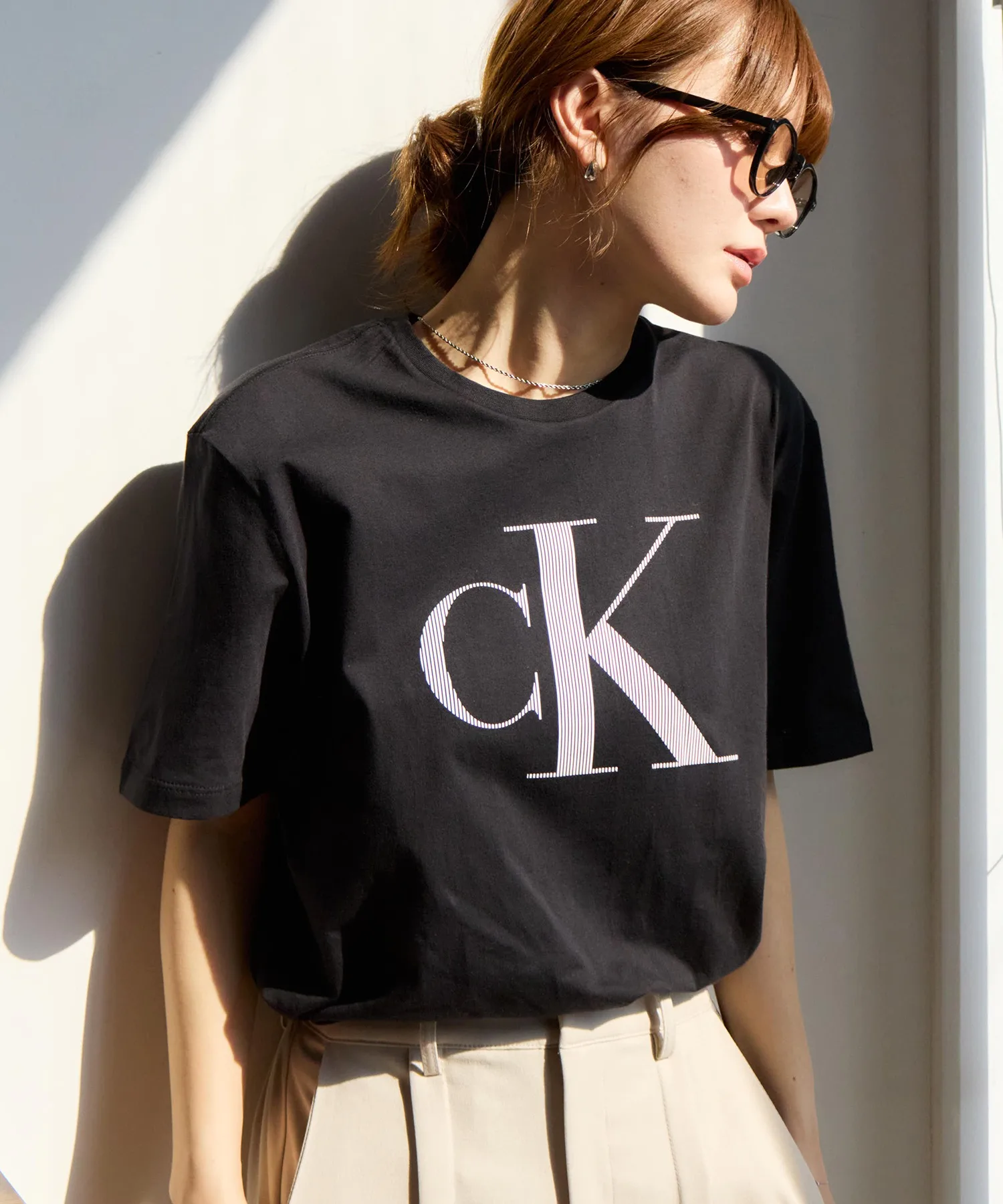 Мужские и женские футболки с логотипом Monogram SS Calvin Klein чёрные