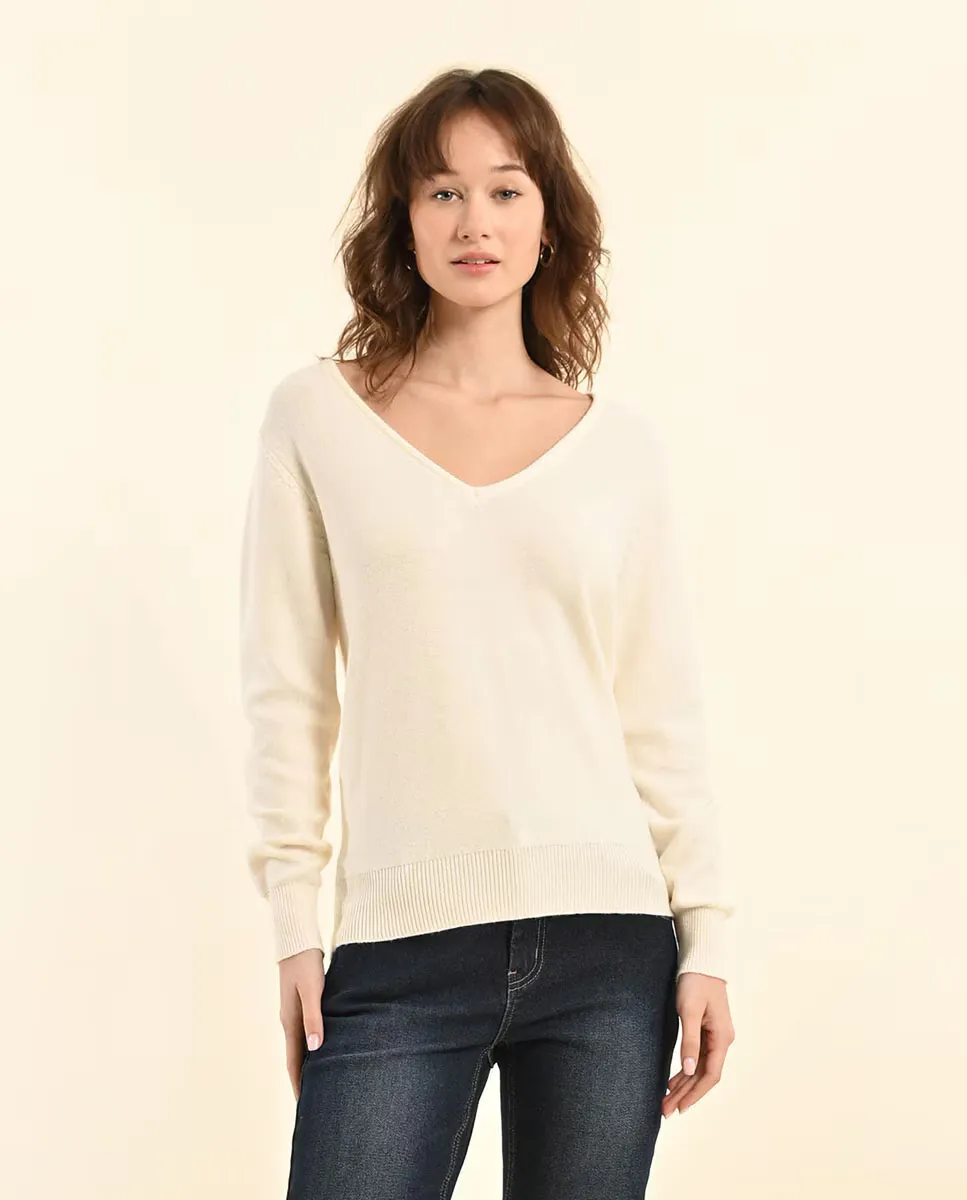 

Женский свитер с длинными рукавами и кружевной отделкой Molly Bracken, цвет Crudo