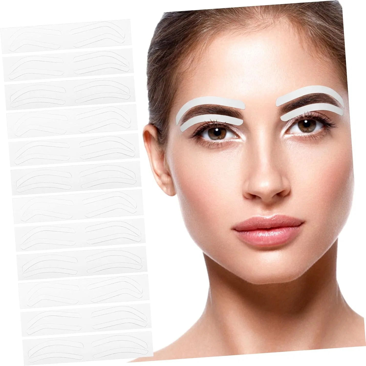 Трафарет для бровей набор 12 шт белый Beatifufu