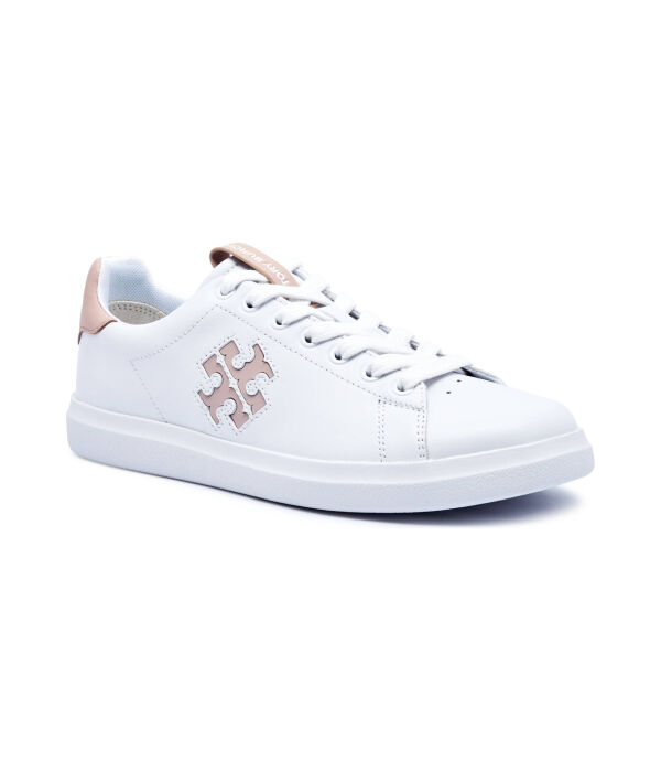 Кожаные кеды double t howell court Tory Burch, белый