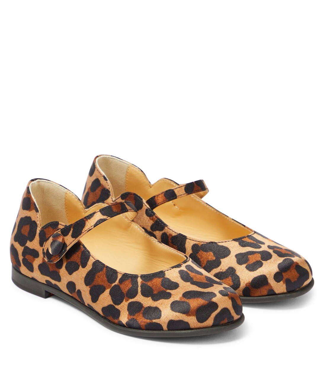

Атласные балетки melodie с принтом Christian Louboutin Kids, коричневый
