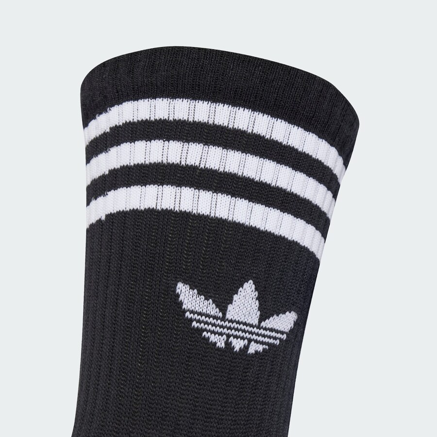 Носки ADIDAS ORIGINALS 3-Stripes Crew 3 Pairs, Black — фото 4