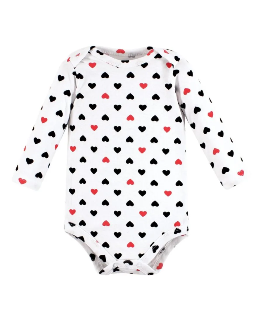 Комплект из 3 хлопковых боди с длинными рукавами Hudson Baby, girl daddy красный черный 3-pack — фото 4