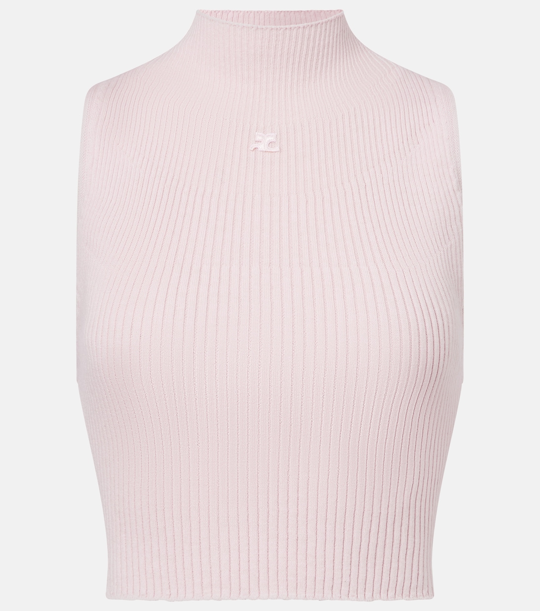 

Майка из хлопка и шерсти в рубчик Courrèges, Salt Pink