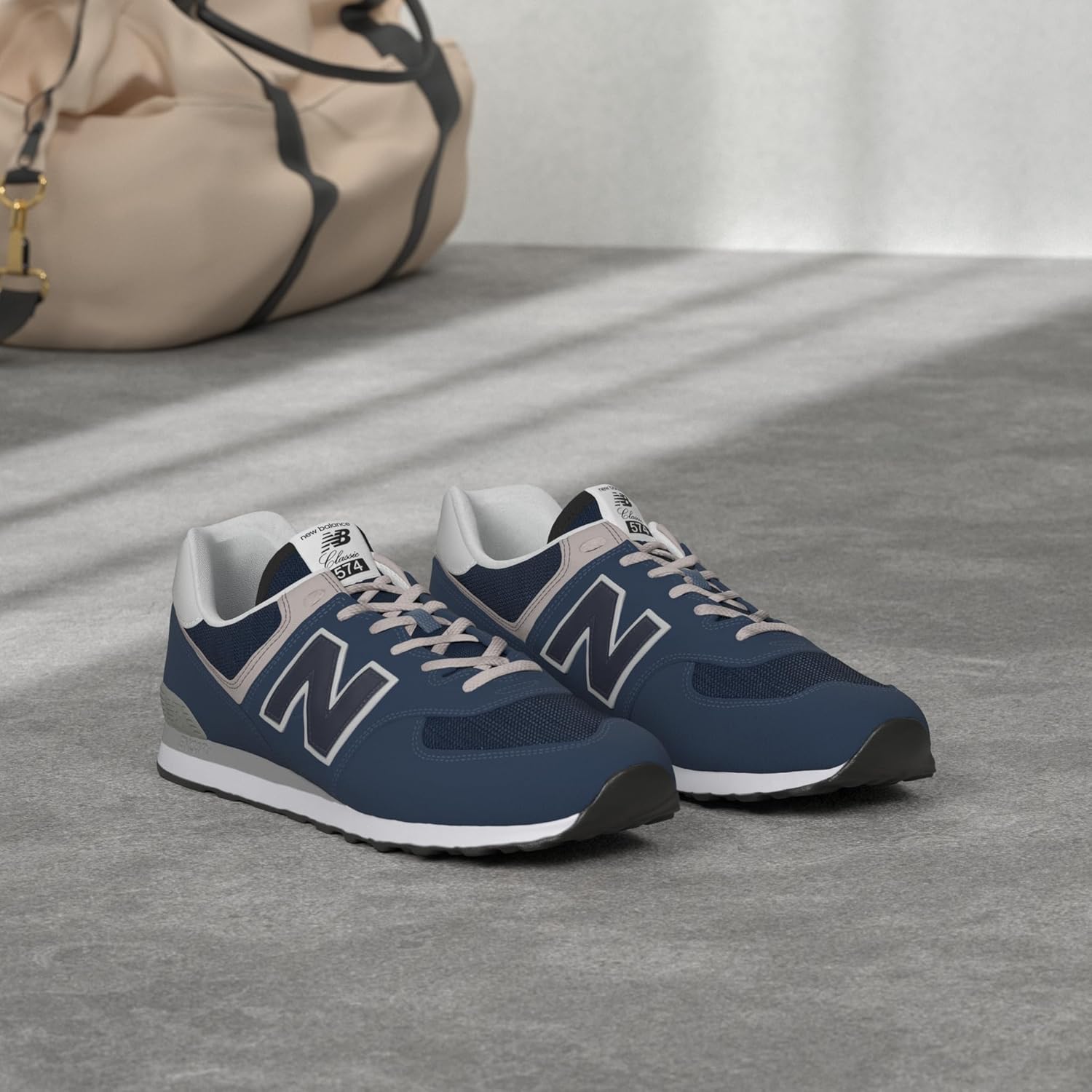 Мужские кроссовки New Balance 574 Core, белый/синий/темно-синий — фото 2