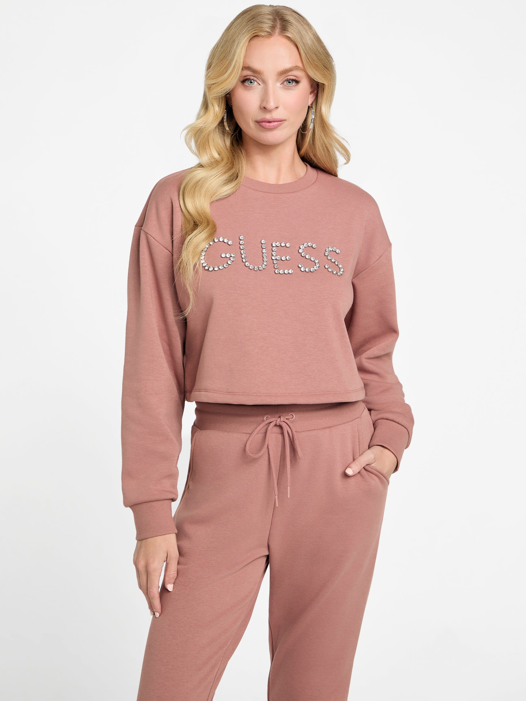 

Свитер Camila со стразами Guess Factory, цвет roasted chestnut