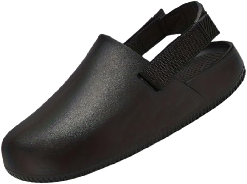 

Мужские нескользящие прочные шлепанцы из EVA однотонного цвета, закрытые с круглым носком, для пляжа, для дома и улицы Fmshi, черный