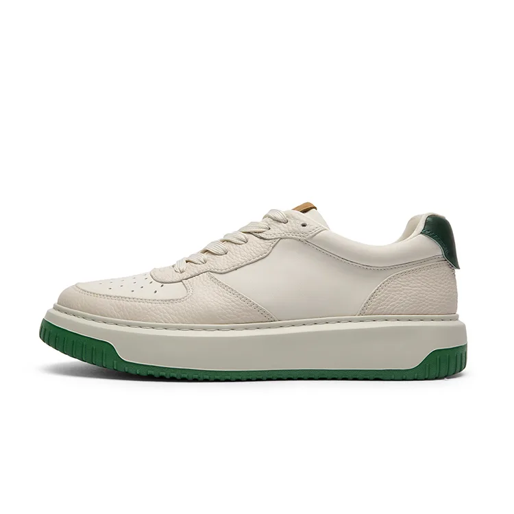 Кроссовки для скейтбординга мужские low top из натуральной кожи с противоскользящей и износостойкой подошвой CROWN, Apricot — фото 3