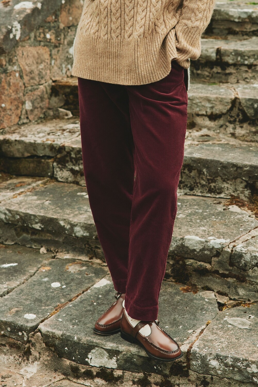 

Зауженные брюки из вельвета Calla Joules, бургундия