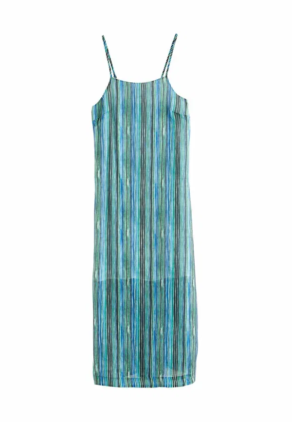Платье Regular fit 2 in 1 sheer skirt midi dress . maxi dress Next, синяя полоска — фото 2