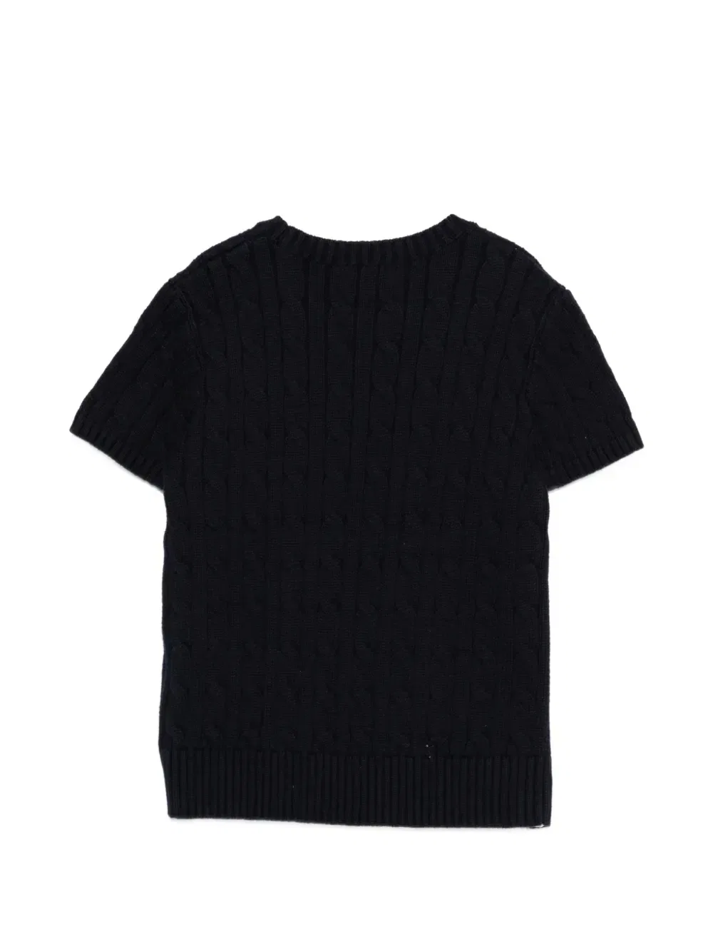 Джемпер фактурной вязки с коротким рукавом Polo Ralph Lauren Kids, синий — фото 2