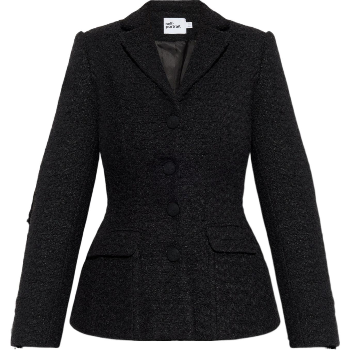 

Self-portrait Приталенный жакет из букле с автопортретом, Black