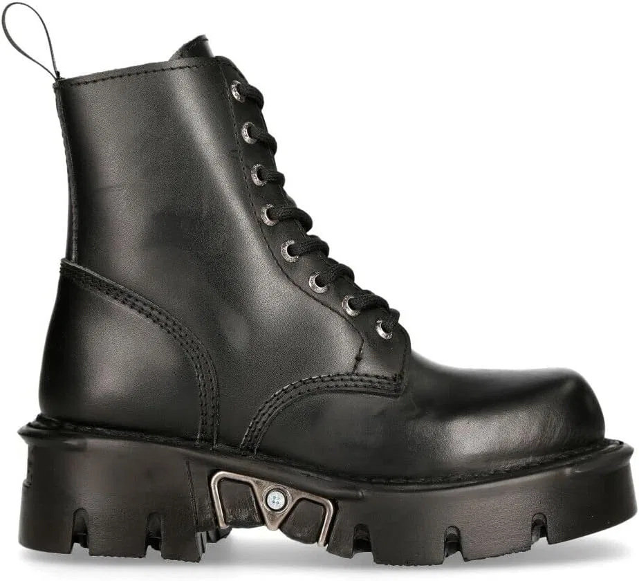 Ботинки New Rock MILI-084N-S3 черные готические, модные, в стиле милитари, унисекс, 8 отверстий, байкерские, готические — фото 4