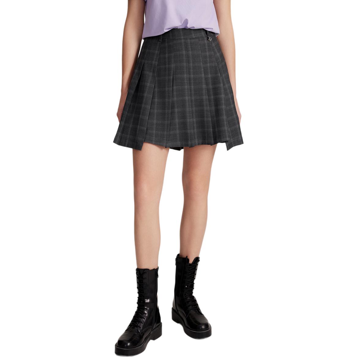 

ELLE Повседневная короткая юбка женская серый plaid