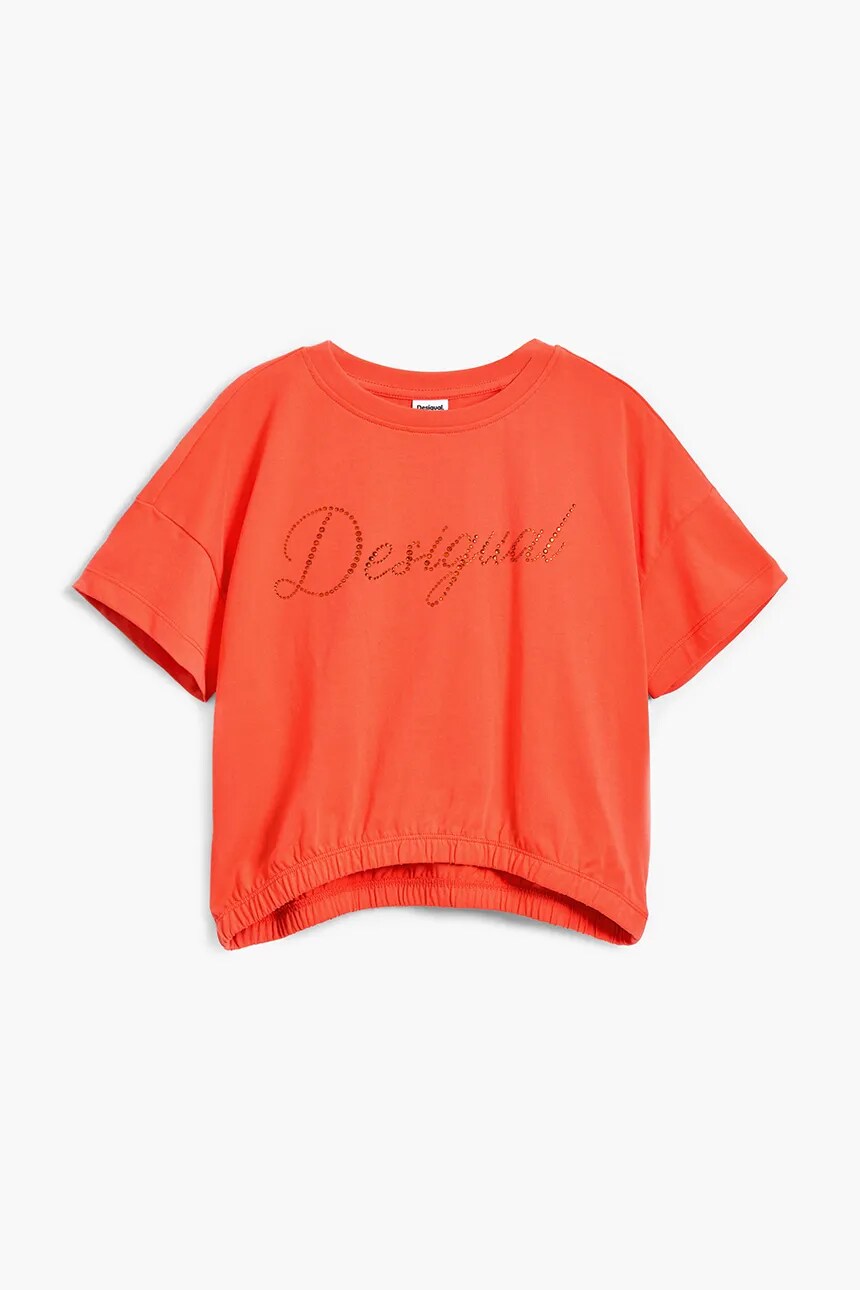 Футболка из хлопка для детей Desigual, оранжевый — фото 3