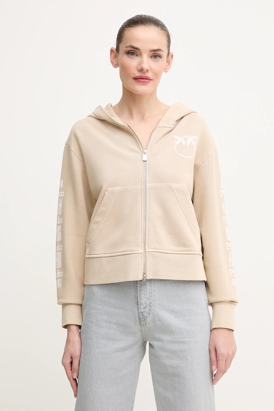 

Хлопковая толстовка Pinko, бежевый