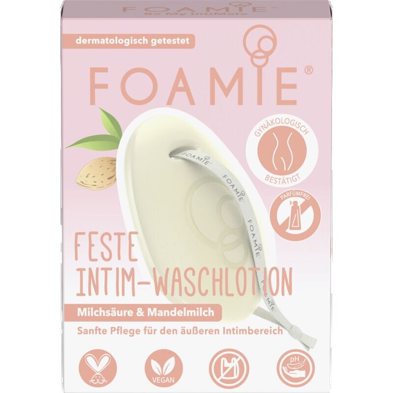

Твердый лосьон для интимной гигиены с молочной кислотой и миндальным молоком Foamie, 88 g