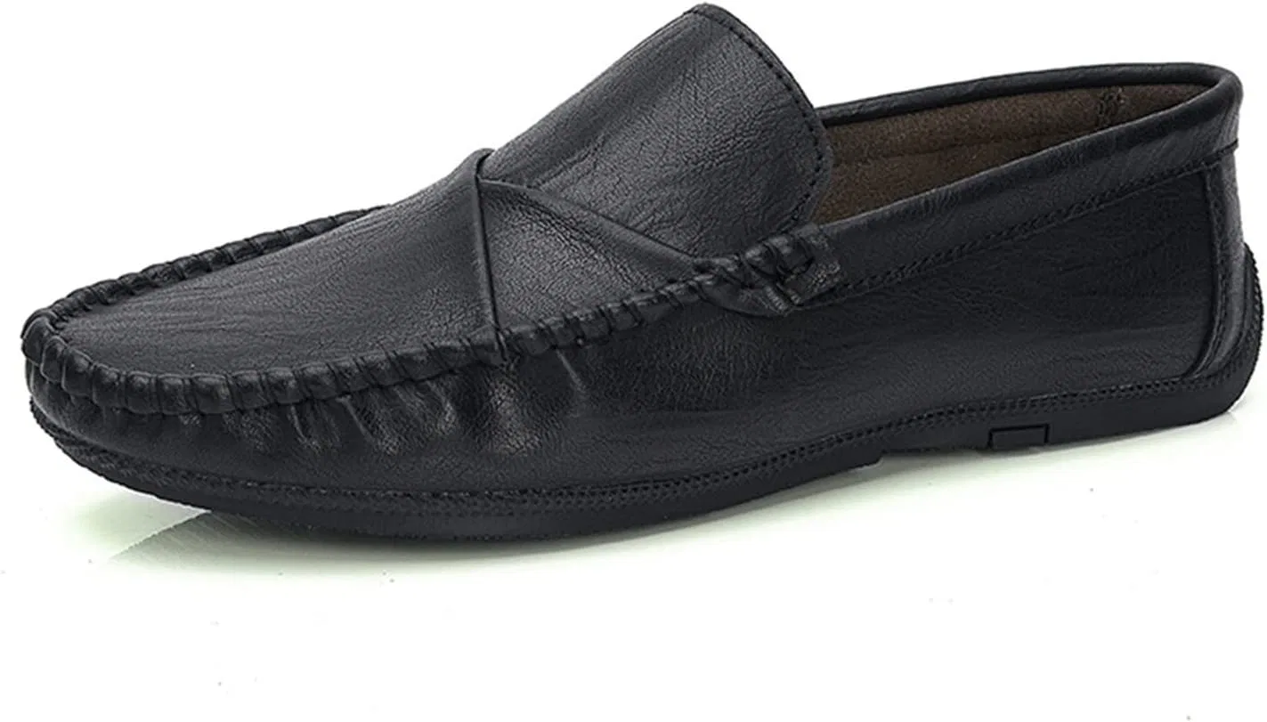Мокасины мужские Leather Flat Heel, черный