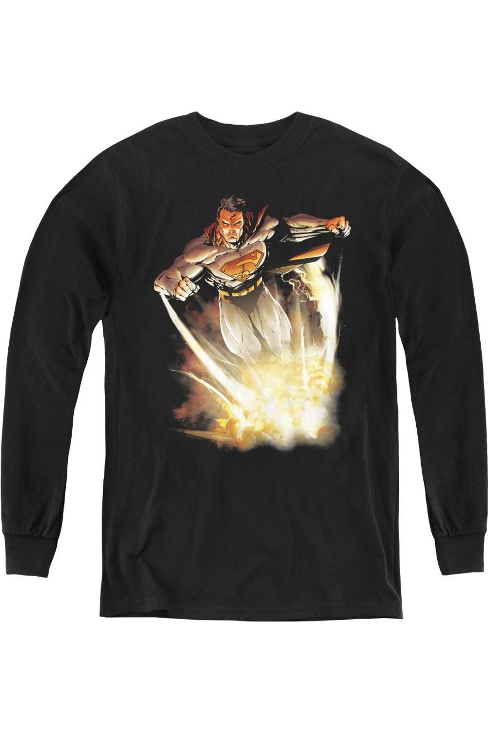 

Детская футболка с длинным рукавом "Супермен" Gildan, черный